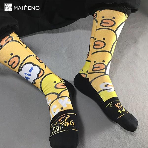 Des chaussettes de dessin animé à demi-terry sublimation imprimées