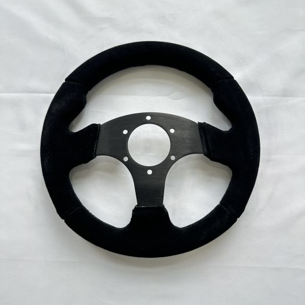 280mm Flat Bottom Lightweight Steering Wheel Black Suede For Drift & Racing Cars