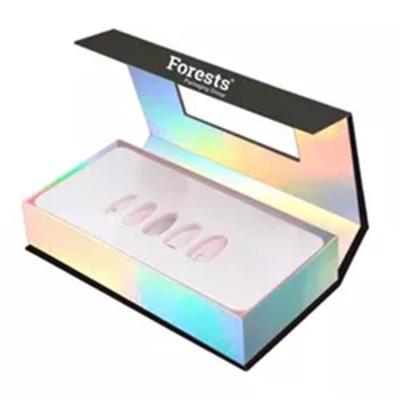 Impressão falsa em unhas embalagem caixas rígidas logotipo personalizado papelão especialidade papel