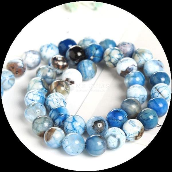 Multi-color Gemstone Bead Fire Agate Loose Bead Strands for DIY Jewelry Making