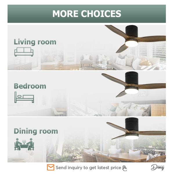 Customizado 42 polegadas ventilador de teto com luz 1stshine Solid Wood Blades OEM