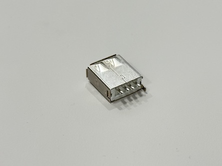 High-Durability USB A Female 180° Wire-Solder Connector | Gold-Flash Terminals | Electrical Signal Transmission Connector