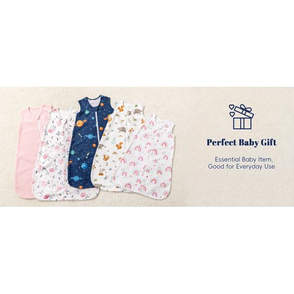 2 Pack Micro-Fleece Baby Sleep Sack with 2-Way Zipper - Comfortable Wearable Blanket With Floral