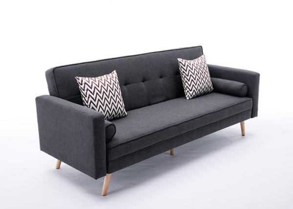 Steady Contemporary Bedroom Furniture Two Seater Fabric Sofa In Black Grey Color