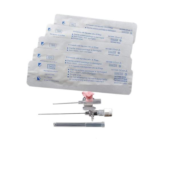 Cathéter IV stérile pour animaux de compagnie avec bouchon d'héparine Canule IV jetable papillon Cathéter d'injection intraveineuse pour les soins de santé des animaux de compagnie