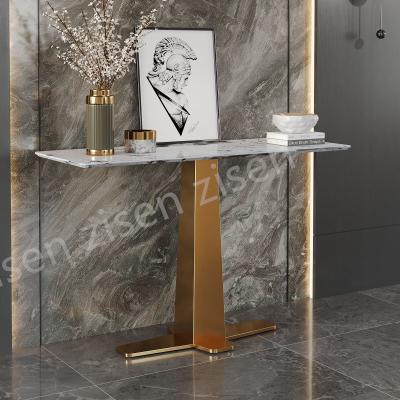 Elegant  White Marble Console Table , Ceramic Minimalist Console Table