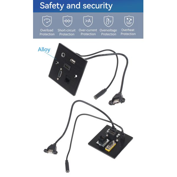 USB2.0 Audio Visual Box Multimedia Outlet RJ45 CAT6 For Home Theater