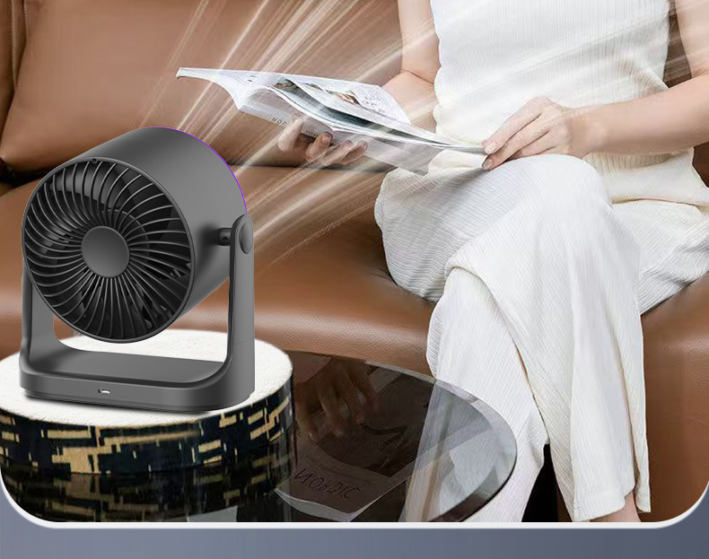 Small Desktop Cooling Fan , Quiet Rechargeable Fan Wall Mounted Portable Mini Electric Fan