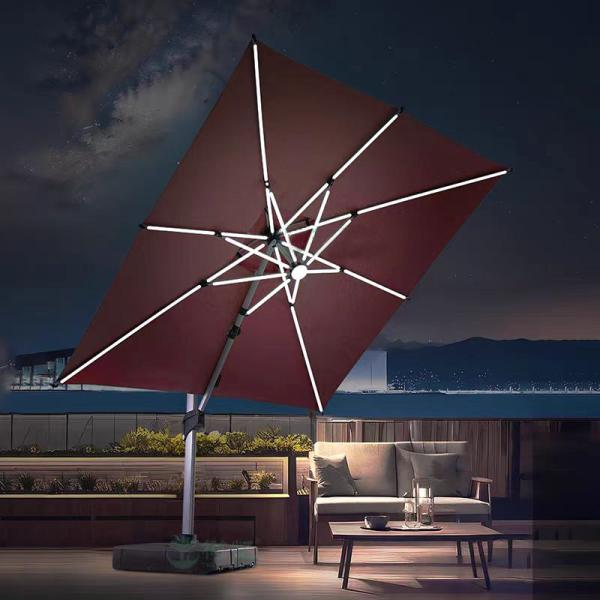 Outdoor Furniture Cushion Folded Cantilever Parasol with Metal Umbrella Carton Package Water-resistant Fabric and Modern Style
