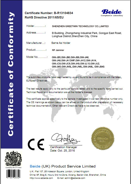 Shenzhen Greetwin Technology Co.,Limited Сертификации