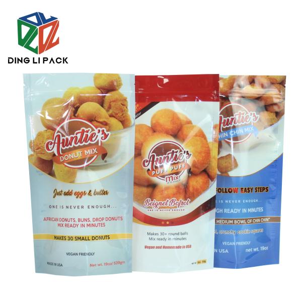 custom clear printed plastic matte stand up pouches with zipper for food packaging nuts teas coffee bags wholesale