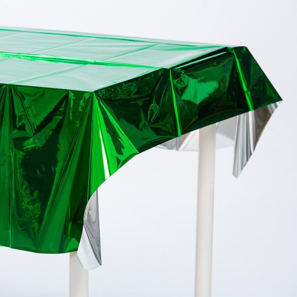 4ft 5ft 6ft Foil Table Cover Green Metallic Foil Tablecloths