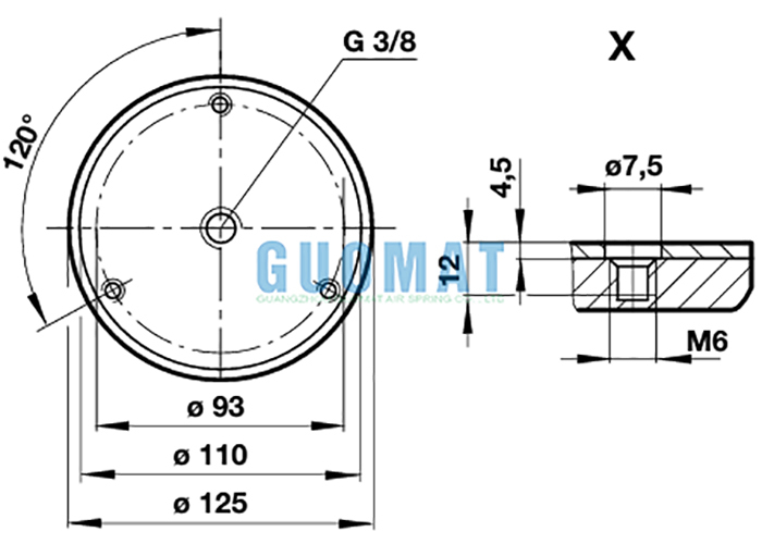 PM/31041 NUOGREN Air Spring Isolator FS44-5DI Contitech Air Bellow For Packing Equipment