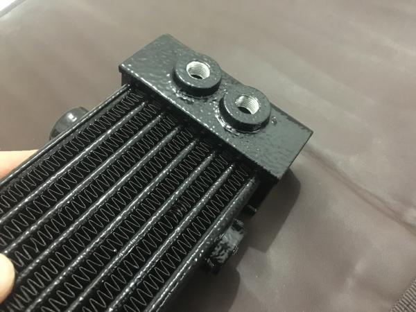 Aluminum tube fin oil cooler for motorcycle aftermarket engine cooling
