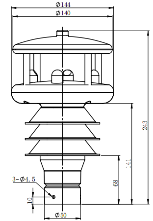 Easy Installation Light Weight Ultrasonic Anemometer Sensor Free Maintenance
