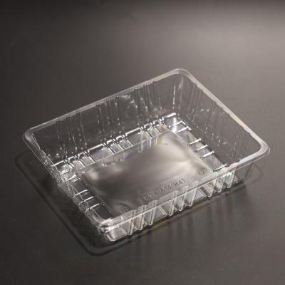 Stackable BPA Free Plastic Food Tray PET Eco Friendly Disposable Tray With Sealing Lid