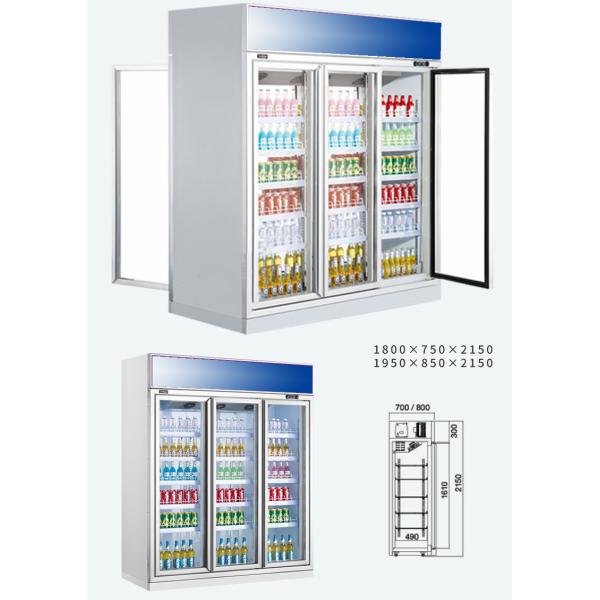Front And Rear Open Beverage Cooler Upright Cooler Convenience Store Cold Drink Refrigerator And Freezer
