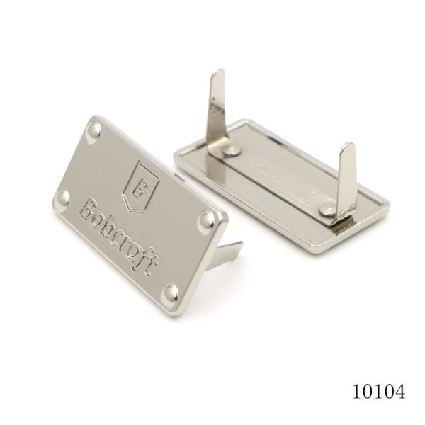 Custom Engraved Brand Nameplate Metal Logo Tag For Leather Bag