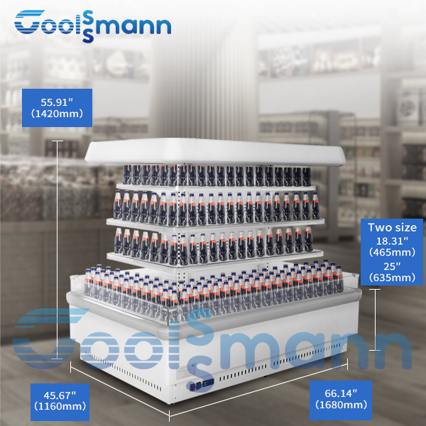 Мини половинным случай напитка Multideck охладителя дисплея еды высоты Refrigerated шкафом