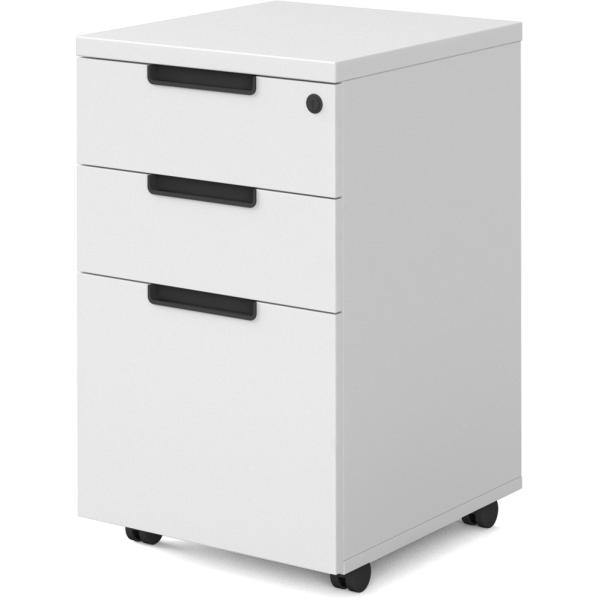 Wooden Melamine Office Furniture Small Mobile Storage Cabinet With 3 Sliding Drawers