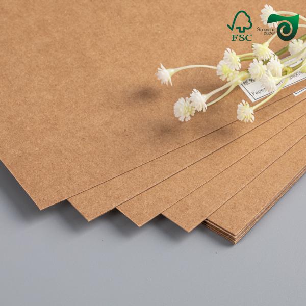 FSC 300gsm Brown Unbleached Kraft Paper Board Roll  70cm Width For Fast Food Packaging