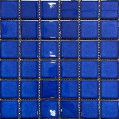 Ceramic Ice Crackle Mosaic Tile 300x300 Glazed Aqua Blue for Swimming Pool