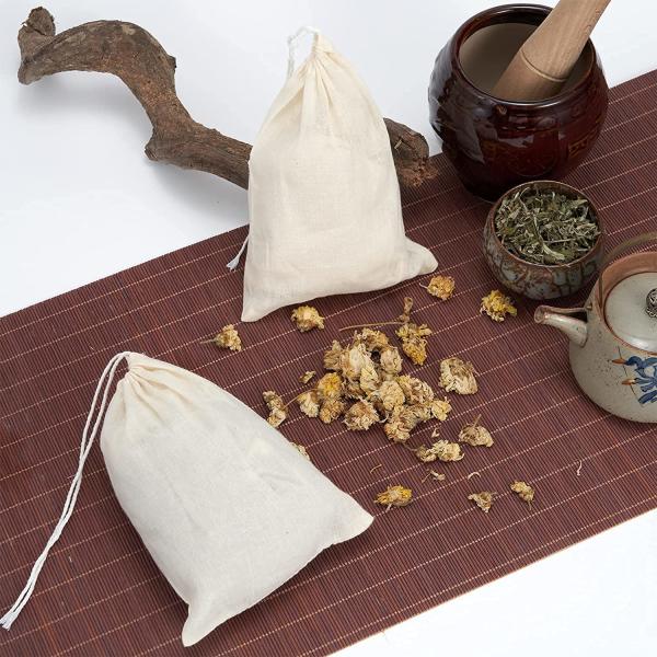 Облегченные сумки Drawstring хлопка дюйма 5x7 для поставок свадьбы партии домашних