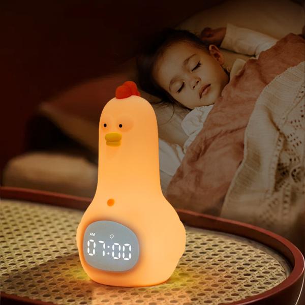 Little Kid Smart Wake Trainer Bedside Nite Light White Noise Alarm Clock Radio Soothing