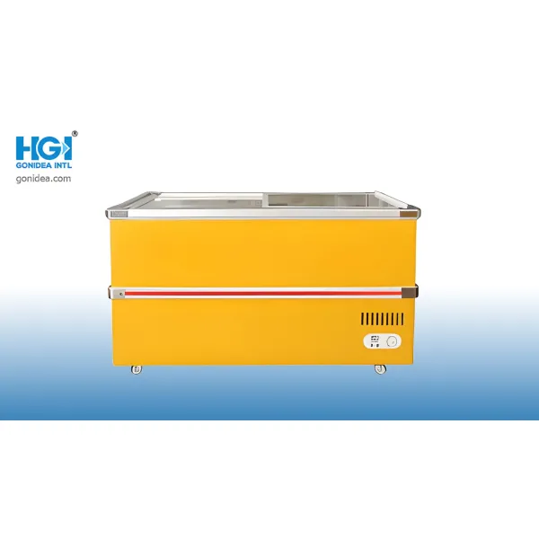 Island Freezer Refrigerated Display Commercial Cooler Deep Display Freezer Ice Cream Cabinet
