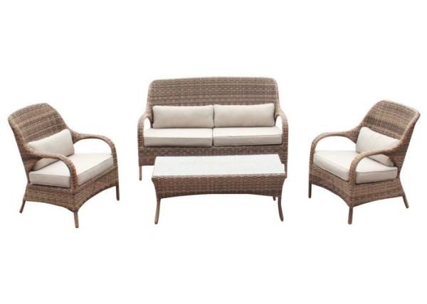 Courtyard 4 Pieces Lounge Furniture Rattan Garden Corner Sofa