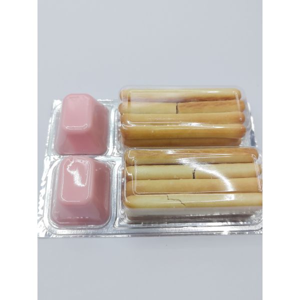 Strawberry Dipping Biscuits with Crisp Texture and Classic Sweet Taste Fruity Strawberry Dip Soya Bean Snacks