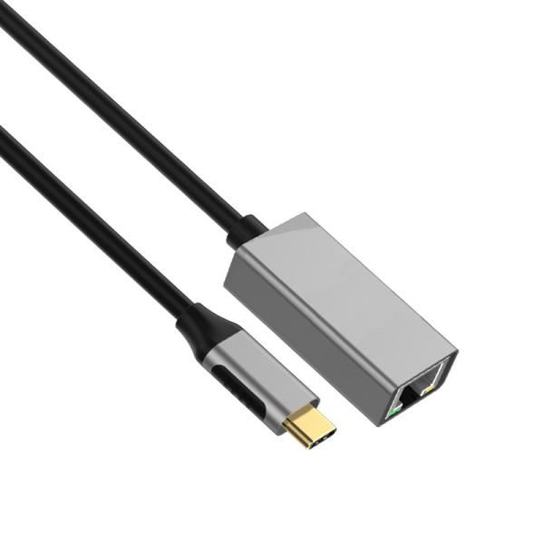 Adaptateur Gigabit USB-C vers Ethernet pour téléphone et ordinateur portable, plastique ABS, couleur blanche
