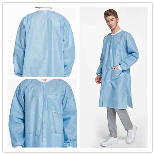 S&J Disposable Sms Lab Coat Products Nonwoven Polypropylene Anti-static,water Proof Non Woven Lab Coat PP lab coat