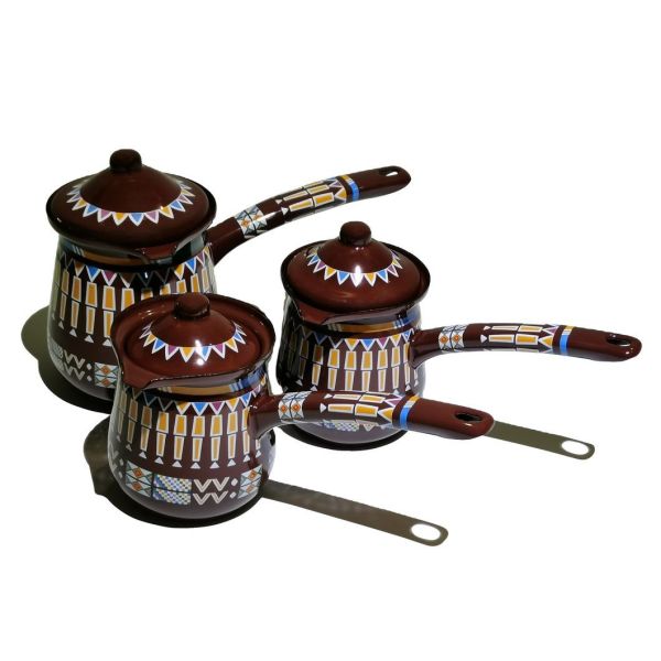 Customized Logo Daily Turkish Enameled Coffee Pot Metal Coffee Milk Cooking Pot