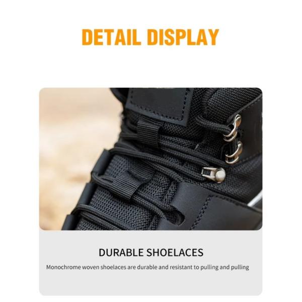 Black Green Non Slip Safety Boots Microfiber Leather Security Work Shoes