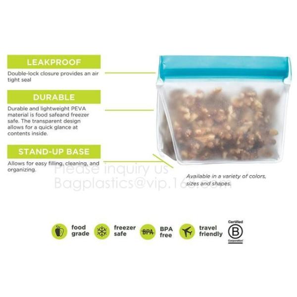 Reusable Silicone Food Storage Bag Washable Silicone Fresh Bag for Fruits Vegetables Meat Preservation bagplastics bagea