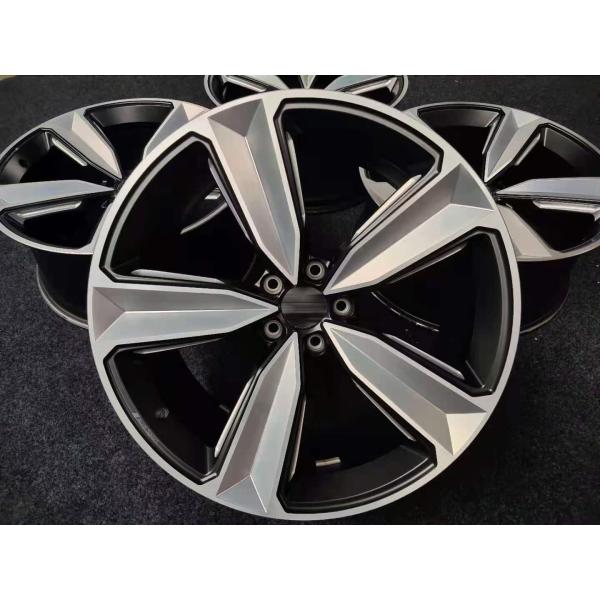 Glossy Black 5 Spoke 20 Inch Rims , Forged 9J Rim For Audi RS5