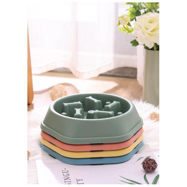 Собаки и кошки Пластиковая чаша для медленного питания - это антизадыхающаяся и быстро глотающаяся костная модель для домашних животных