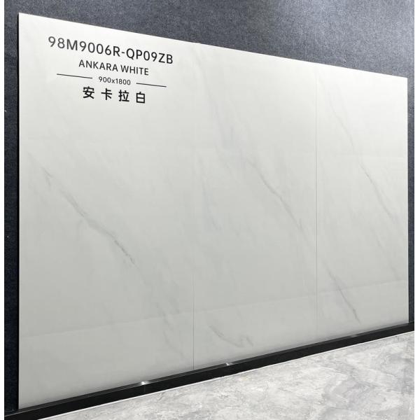 White Polished Glazed Porcelain Tile 900x1800mm Non-Slip Floor
