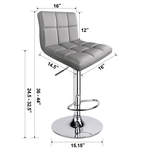 Modern Design Home Bar Stool with Back and Adjustable Swivel in Customized Color