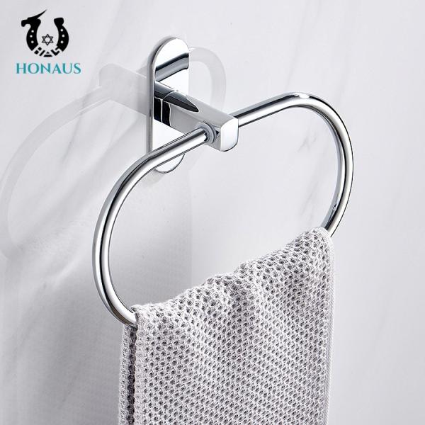 Modern Metal Towel Ring Drill Free Applicable Mirror Surfaced