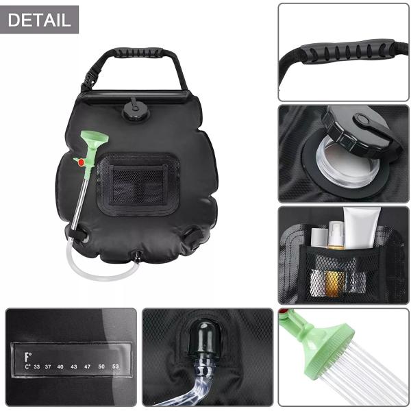 Портативная машинка PVC сумки 20L душа на открытом воздухе OEM водоустойчивая располагаясь лагерем для перемещения пляжа