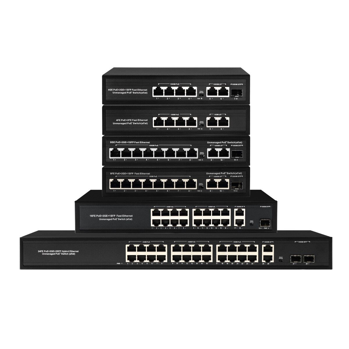 6 портов Гигабит DC52V 1.25A POE Ethernet Switch 12Gbps AC 100 ~ 240V