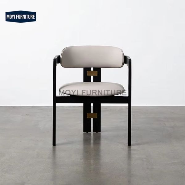 Solid Wood Legs Modern Chinese Dining Chair Set Office Negotiation Table Reception Chair Furniture Hotel Club Marketing