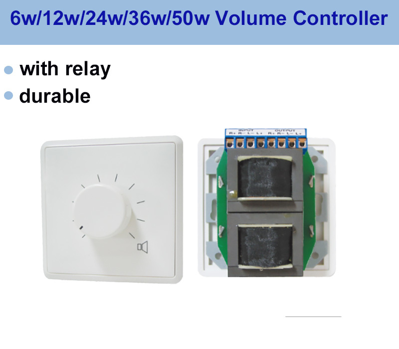 Wall Mount 24W Volume Control Switch For Outdoor Speakers White
