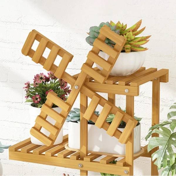 Living Room Indoor Display Pothos Balcony Flower Pot Rack with Minimalist Design and Multi-layer Storage