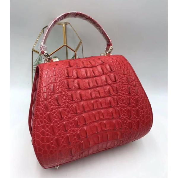 Authentic Crocodile Skin Lady Saddle Purse Genuine Alligator Leather Female Small Handbag Women Crossbody Shoulder Bag