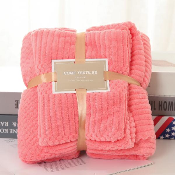 Toalla de baño de lana de coral de microfibra espesa 2 en 1 para toalla facial cuadrada 250GSM