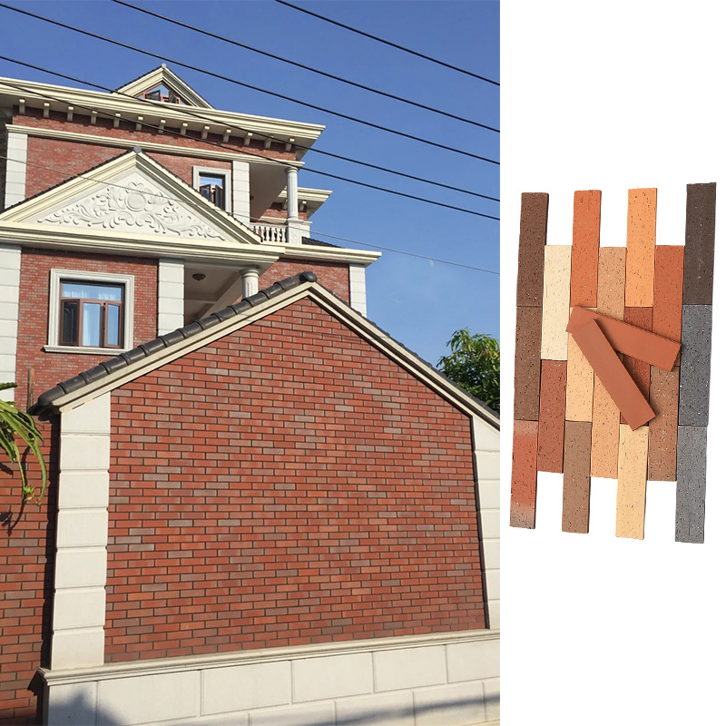 Split Wall Face Brick Outdoor Villa Garden Exterior Wall Decoration Clay Split Facing Brick for Building Facade Construction