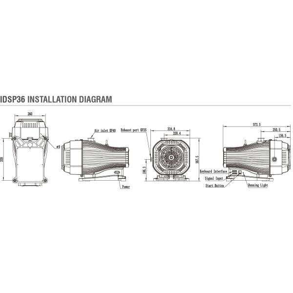 35м3/ч Механический вакуумный насос с сухим прокруткой, охлажденный воздухом, без масла